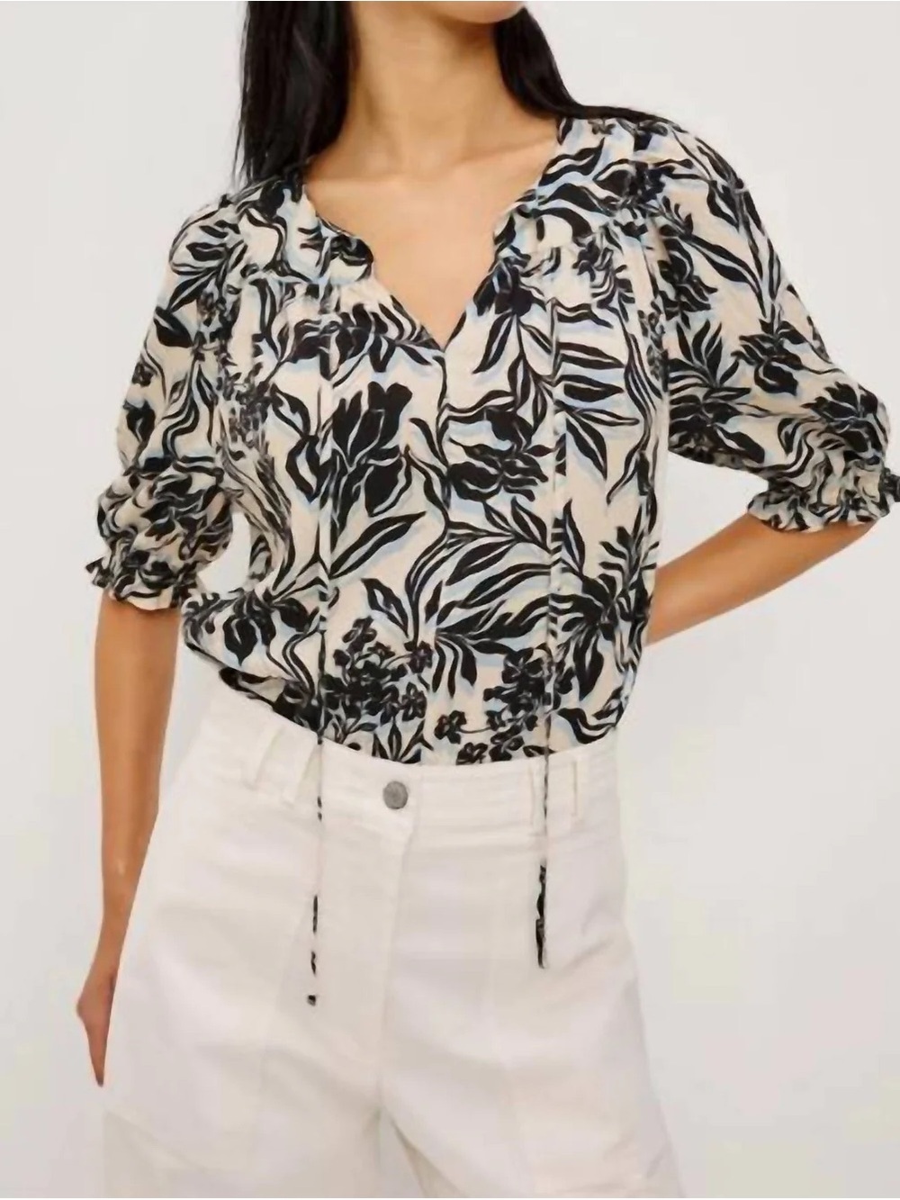 Rails
Belina Poplin Tie-Front Top